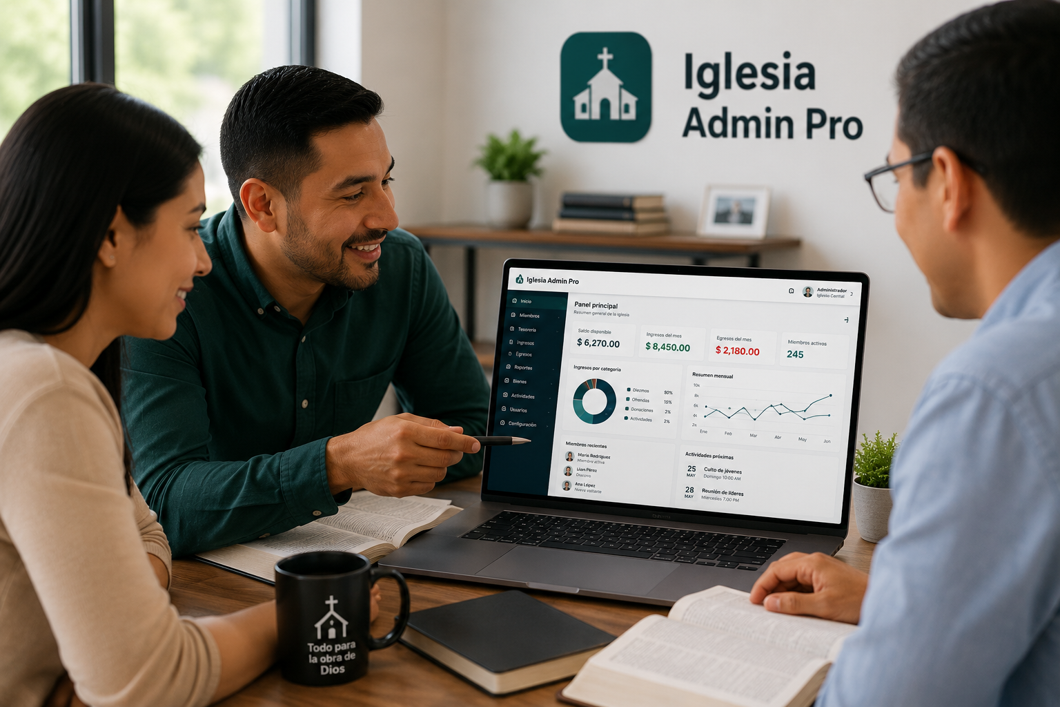 Soporte y capacitación Iglesia Admin Pro